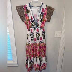 Boutique Floral Color block maxi dress